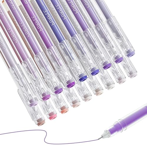languo 18 Colors Gel Pens for Adult Coloring Books – Fine Tip Gel Markers for Drawing, Journaling, Art, School Supplies(Skin Colors & Purple Colors)