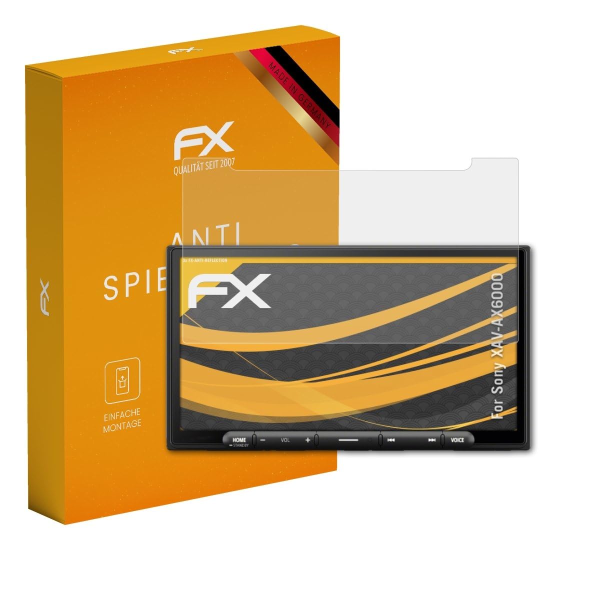 atFoliX Screen Protector compatible with Sony XAV-AX6000 Screen Protection Film, anti-reflective and shock-absorbing FX Protector Film (3X)