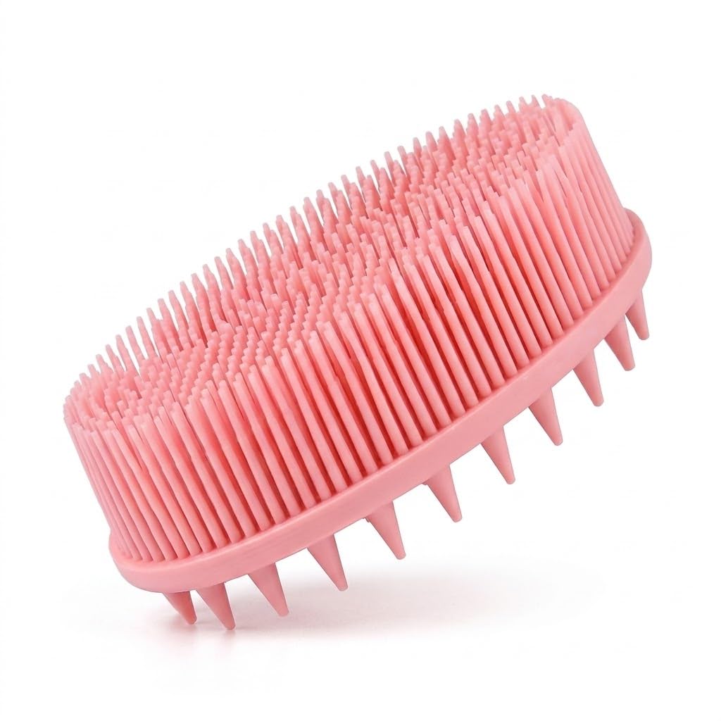 Silicone Bath Body Scrubber Brush for Men & Women | Gentle Skin Exfoliator for Shower & Bath | Face & Body Cleansing Brush with Soft Bristles, Rich Lather & Non-Slip Grip Handle (1 Pc)-image-17
