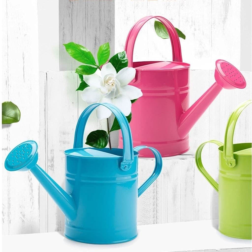 Gartengießkannen Metallbewässerung Kann Garten-Blumen-Gießtopf mit Griff und Rosenhead für Außen- und Innenhüttenpflanzen, 1.5l Für Hauspflanzen (Color : Green)