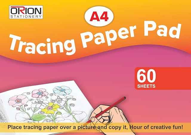 Orion Stationery A4 Tracing Paper Pad for Drawing, Tracing, Crafting and Sketching Book (60 Sheets)