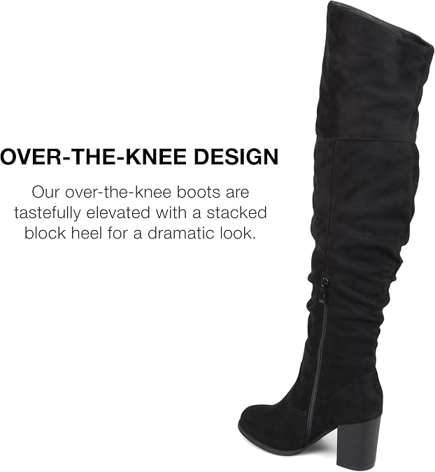 Journee Women's Extra Wide Calf Kaison Boots Black, 8