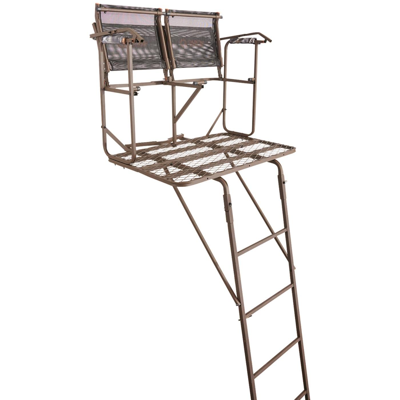 Guide Gear 17' 2-Man Ladder Tree Stand Climbing Hunt Seat, Hunting Gear Equipment Accessories Camo