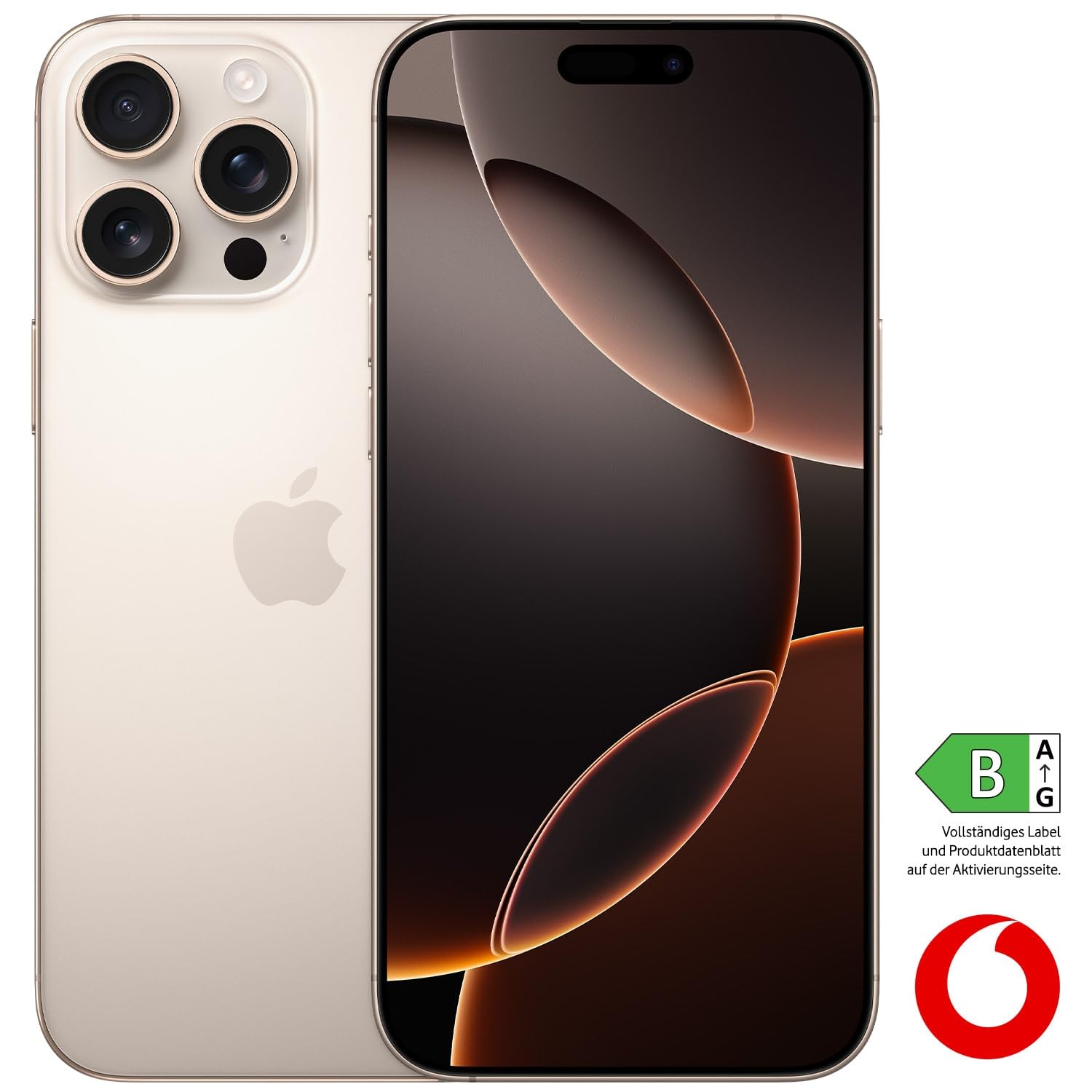 Apple iPhone 16 Pro mit Vodafone Vertrag | Aktion: 25% Basispreis-Rabatt | 24 Mon. Laufzeit | in Titan Wüstensand | mit 128 GB Speicher