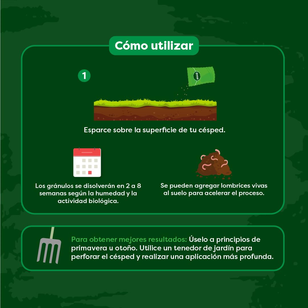 Envii Active Lawn - Regenerador de Césped Ayuda a Descomponer el Barro y Reduce el Musgo – Tratamiento para 40m2 Envii Active Lawn - Regenerador de Césped Ayuda a Descomponer el Barro y Reduce el Musgo – Tratamiento para 40m2