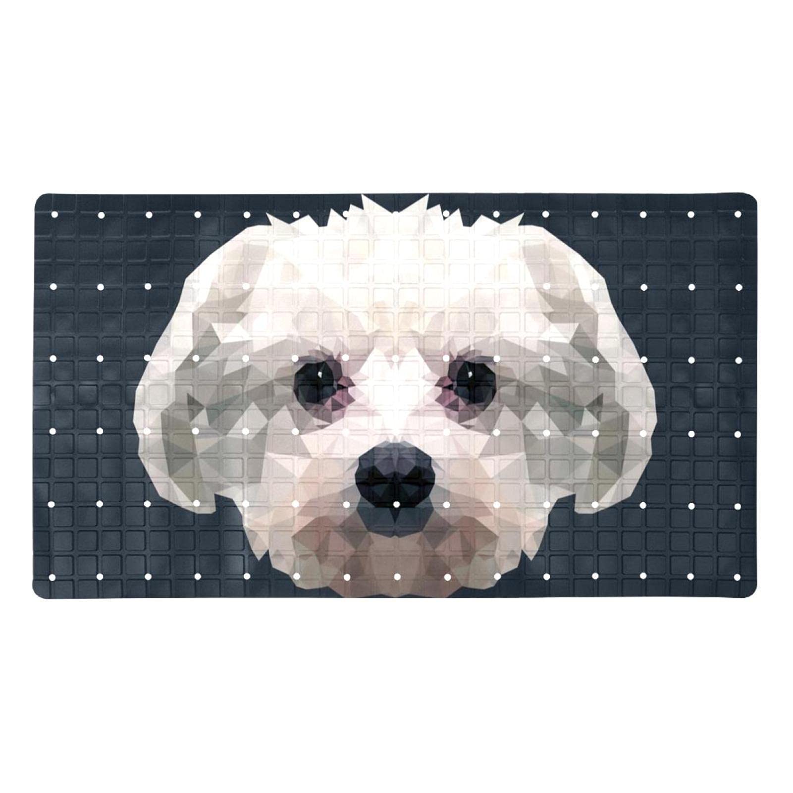 Tapis de douche motif chien abstrait pour sécuriser la salle de bain familiale