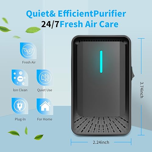 Miniatura 7 de Ionizadores de aire para el hogar, purificador de aire de iones negativos, ambientador enchufable para dormitorio, oficina, cocina, mini ionizadores