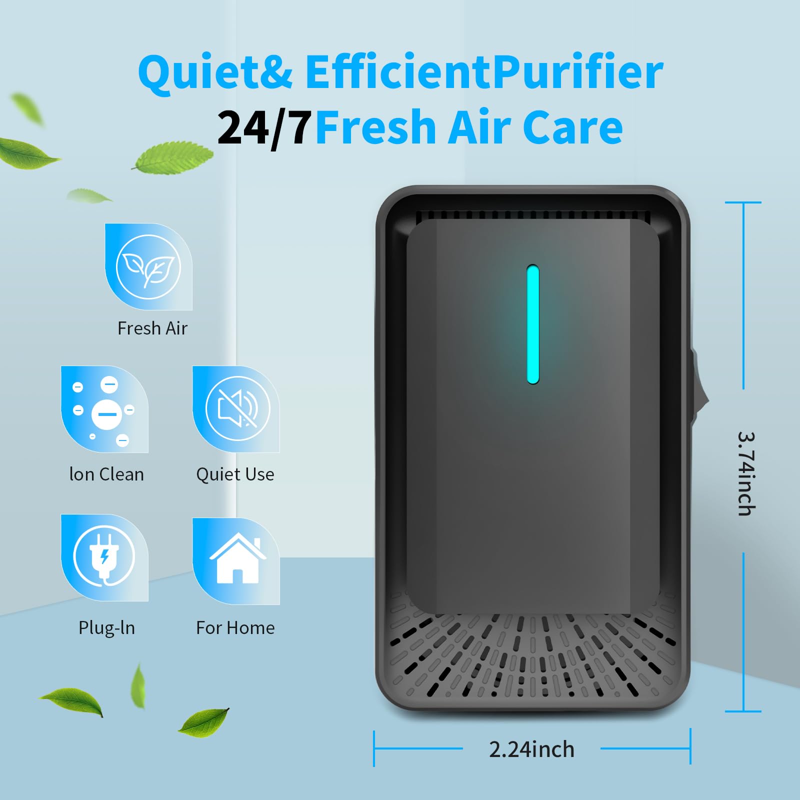 2026 Upgraded Air Ionizers for Home & Dust Mites Plug in Air Purifier with Negative Ion Generator Quiet Odor Eliminator for Bedroom,Office,Kitchen,Portable Air Freshener for Pet Odor,Smoke,Dust,6 Pack — view 6