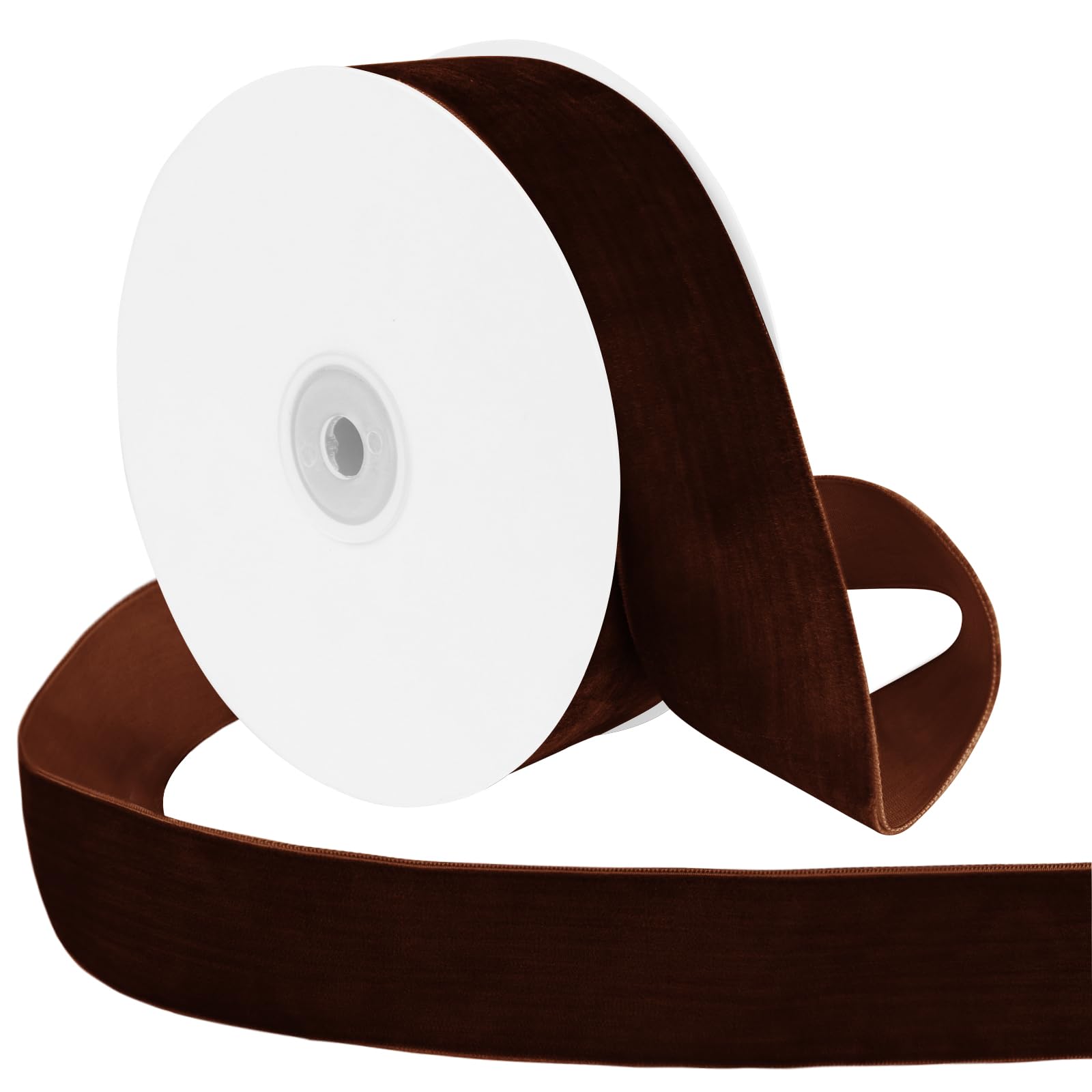 Uiopa Dark Brown Velvet Ribbon, 38mm x 9m Single Face Wrapping Ribbon, Vintage Velvet Ribbons for Gift Wrapping, Wreaths, Wedding, Party, Home Decor, DIY Crafts