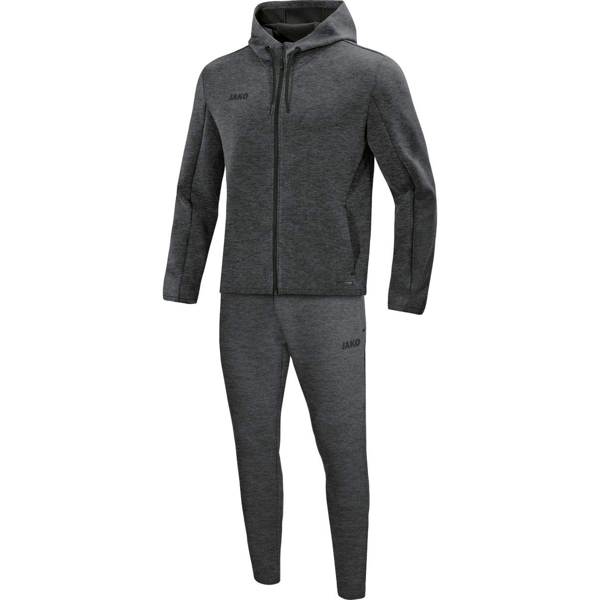 JAKO Men's Jogging Suit Premium Basics with Hood, Anthracite Mottled, 4XL, M9729