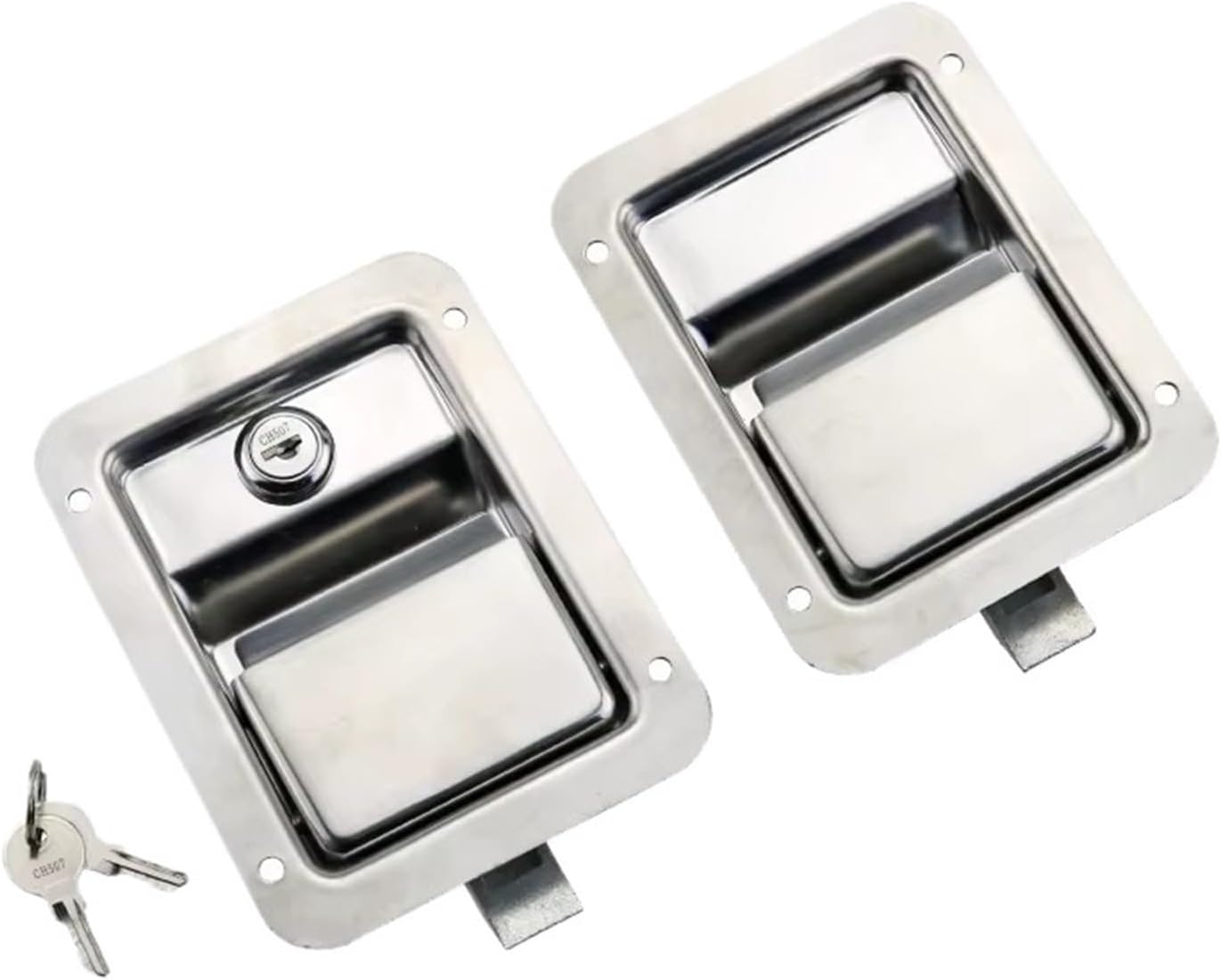 Stainless Steel Panel Lock Industrial Equipment Container Truck Door Accessories Toolbox 1Pcs(with Lock)