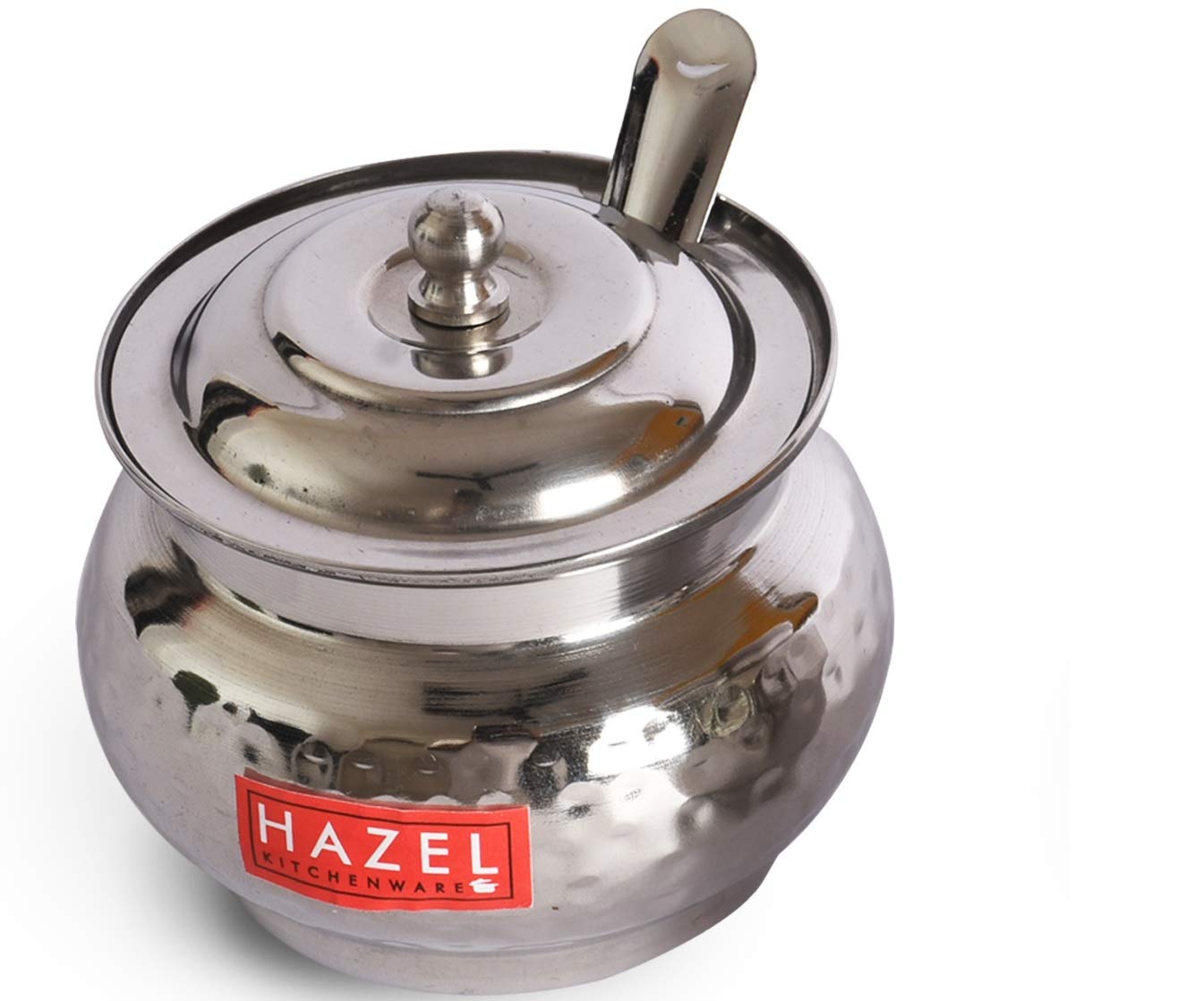 Buy HAZEL Ghee Pot with Spoon Stainless Steel Hammered Finish Ghee