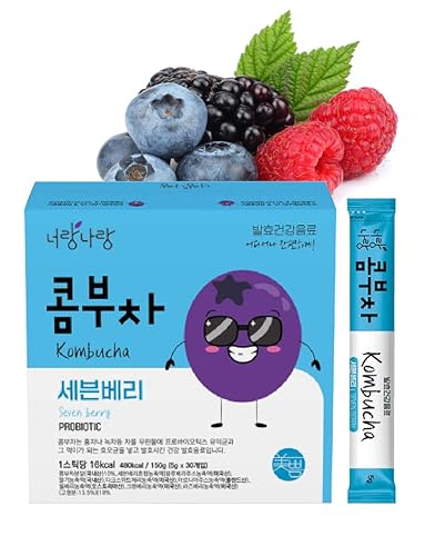 Mippeum Té coreano Kombucha en polvo 018oz x 30 palos 5 sabores 529 onzas siete bayas