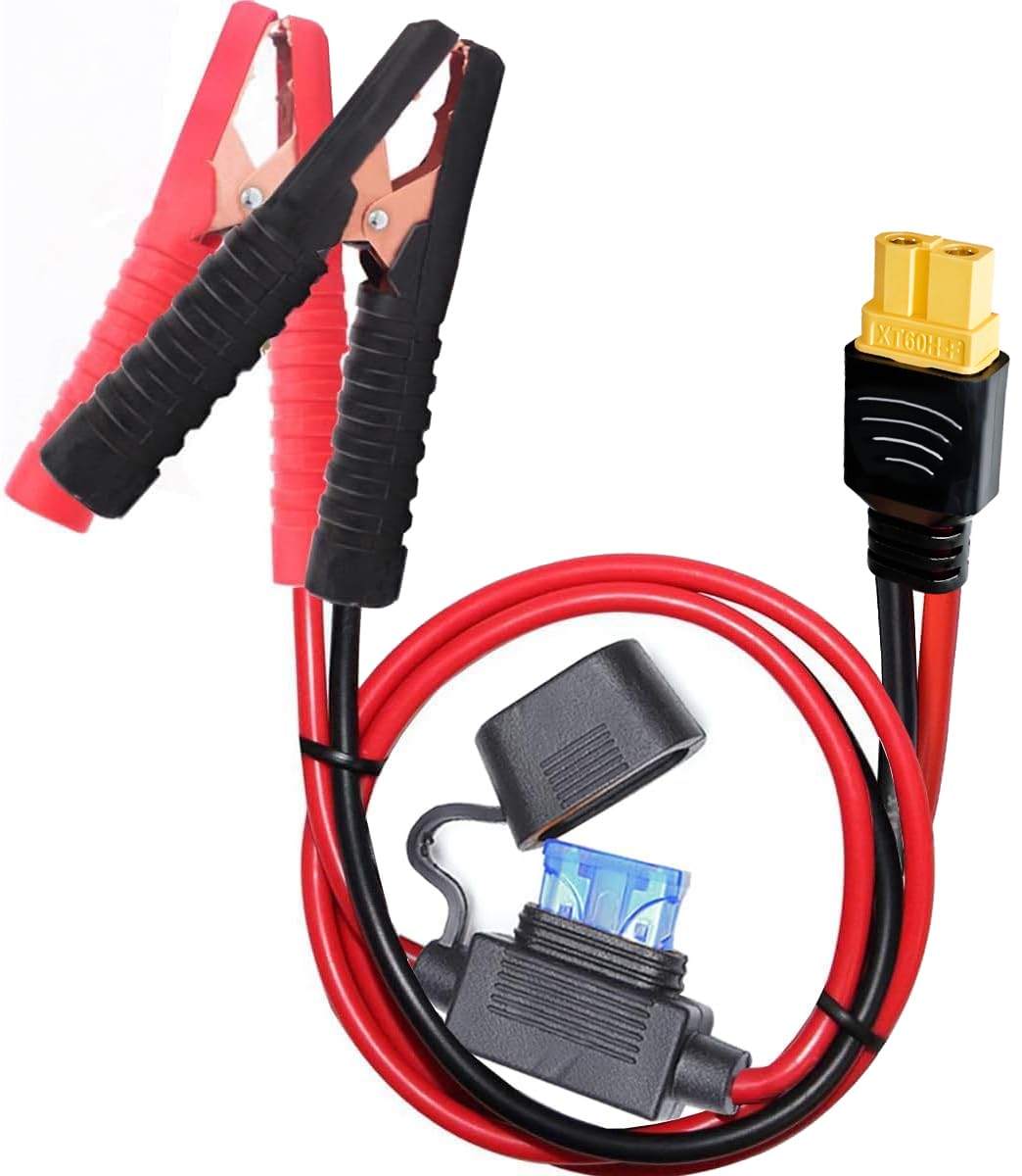 Câble Pinces Crocodile Batterie 16 AWG Vers XT60 - 5,5m Pour Démarrage Secours