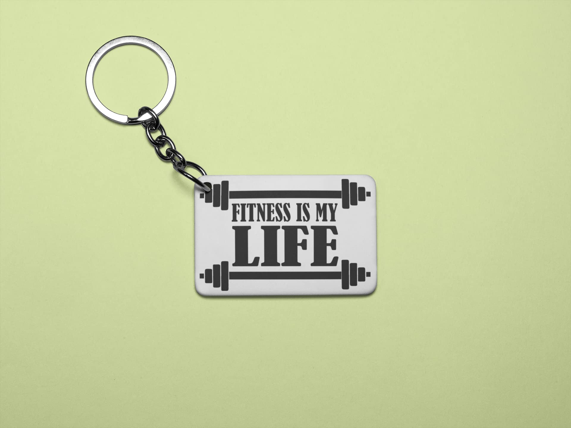 UNiOWN STOREFitness is My Life - Printed Acrylic Keychain (Pack Of 2)