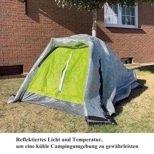 Schattennetz Auto für Hunde, 3 x 2 m, Aluminium-Netz, 85% Hitzeschutzhaube, UV-reflektierender Schutz, Sonnenschutz, Aluminium-Schattenstoffabdeckung für Outdoor-Camping, Gewächshaus, Hund, Tiere