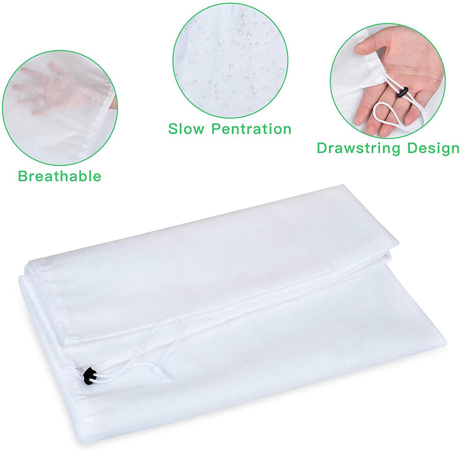 Filet Anti-insectes Fin De 1,8 X 1,8 M Avec Cordon De Serrage Pour Protéger Les Plantes, Les