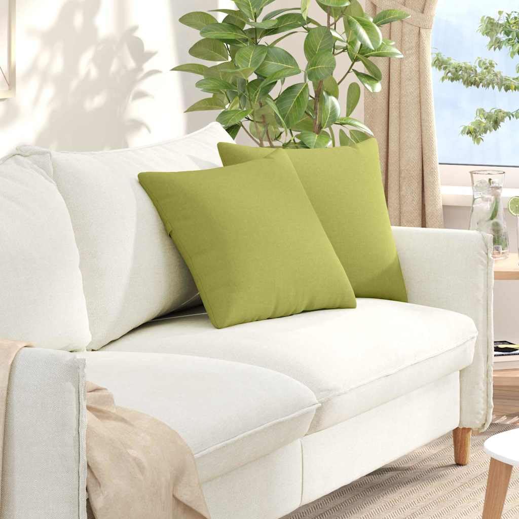 Coussin vert clair 45x45 de canapé haut de gamme en tissu déhoussable lot de 2 pièces