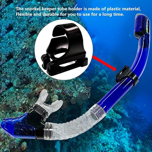 Miniatura 7 de Paquete de 8 soportes universales de plástico para buceo, con clip de tubo de esnórquel, buceo, buceo, esnórquel, correa de silicona para máscara de