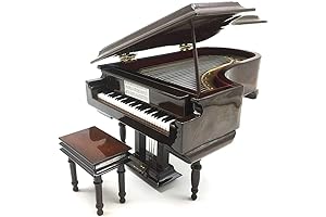 Melody For Elise Grand Piano Music Box with Bench and Black Case