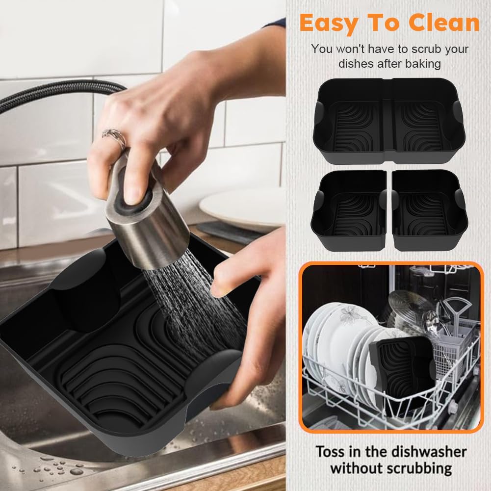 3 pezzi accessori per friggitrice ad aria calda, compatibili con Ninja Foodi AF500 da 10,4 l, stampo in silicone riutilizzabile, friggitrice ad aria calda, stampo in silicone per ninja AF500EU
