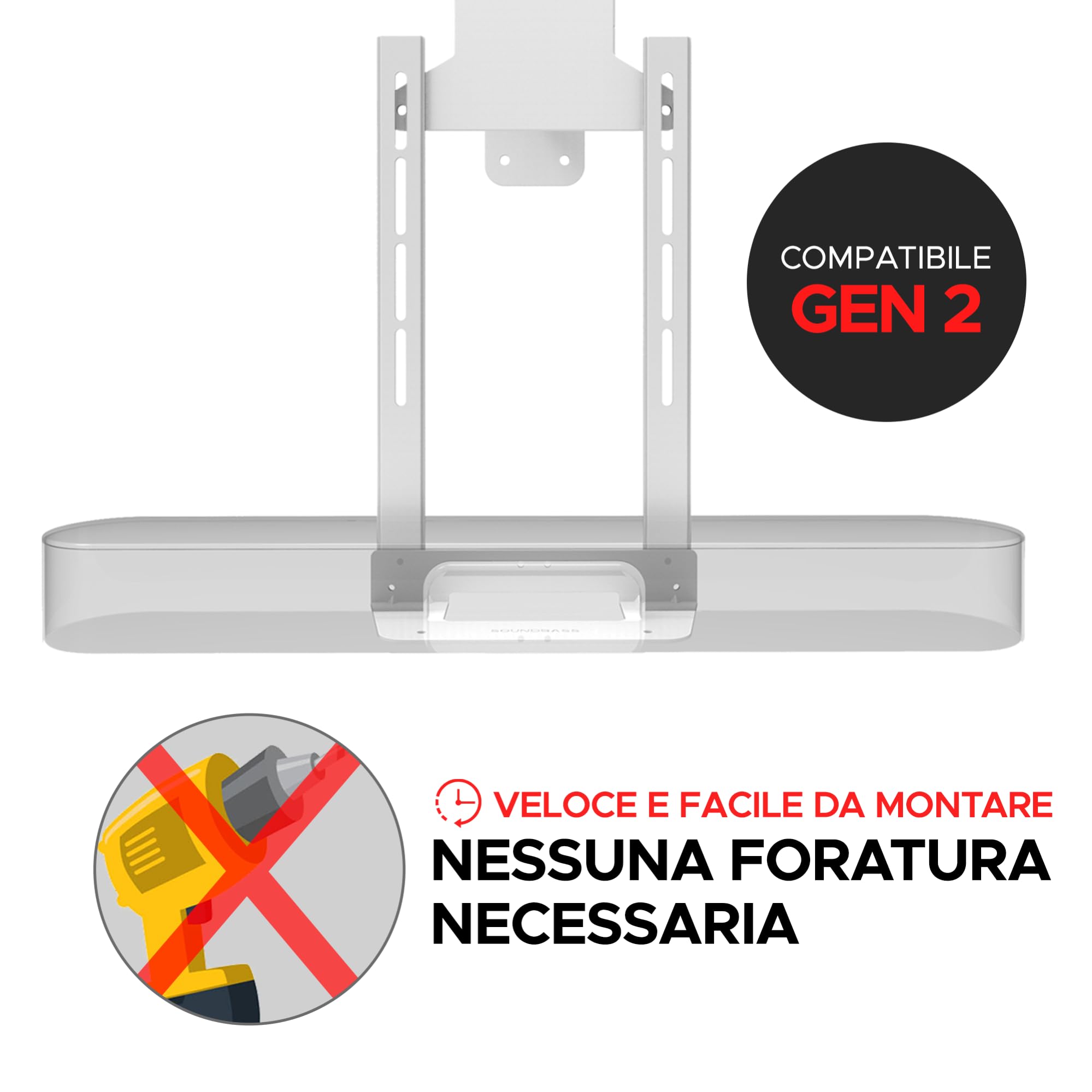Sbarra Sonore Beam per SonosCompatibile Beam 1ª e 2ª Gen inclusioni - Dettaglio