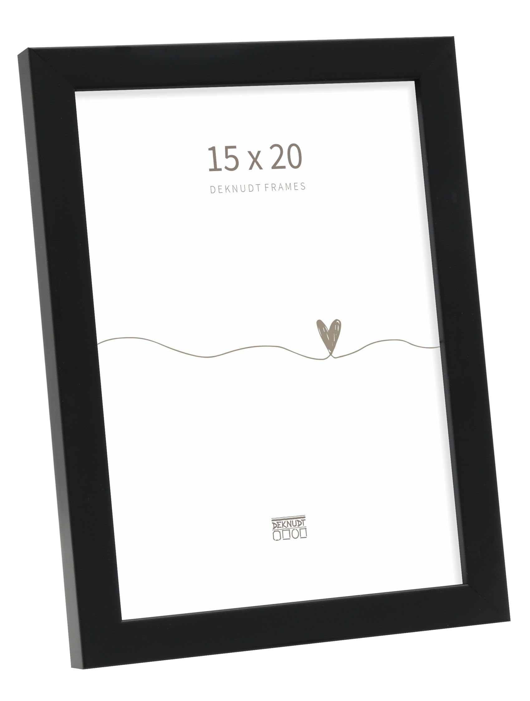 Deknudt Frames - wooden photo frame for 15 x 20 cm photo - black - for photos, posters or posters - S243K2 - to stand or hang