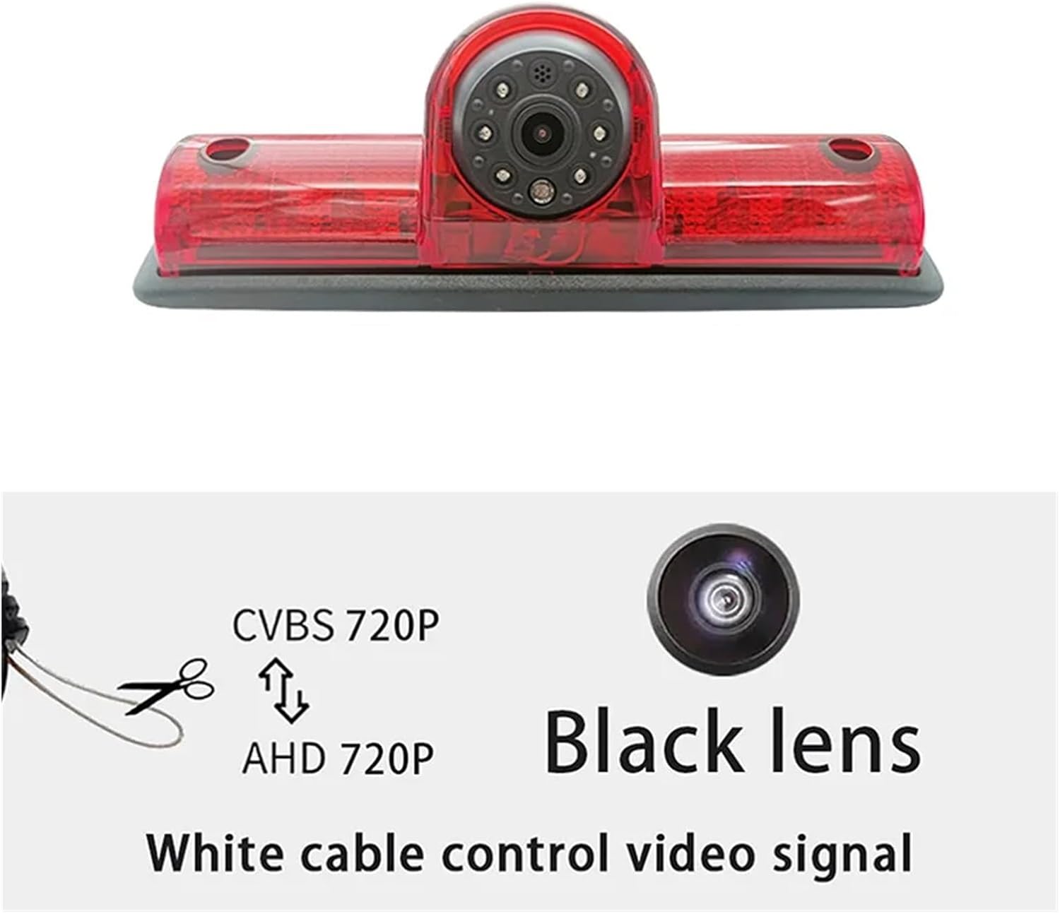 AHD 1080P Car Brake Light Rear View Reverse Camera Compatible with Nissan NV1500 NV2500 NV3500 NV Cargo Van 2012-2019 Transporter(Golden Lens)