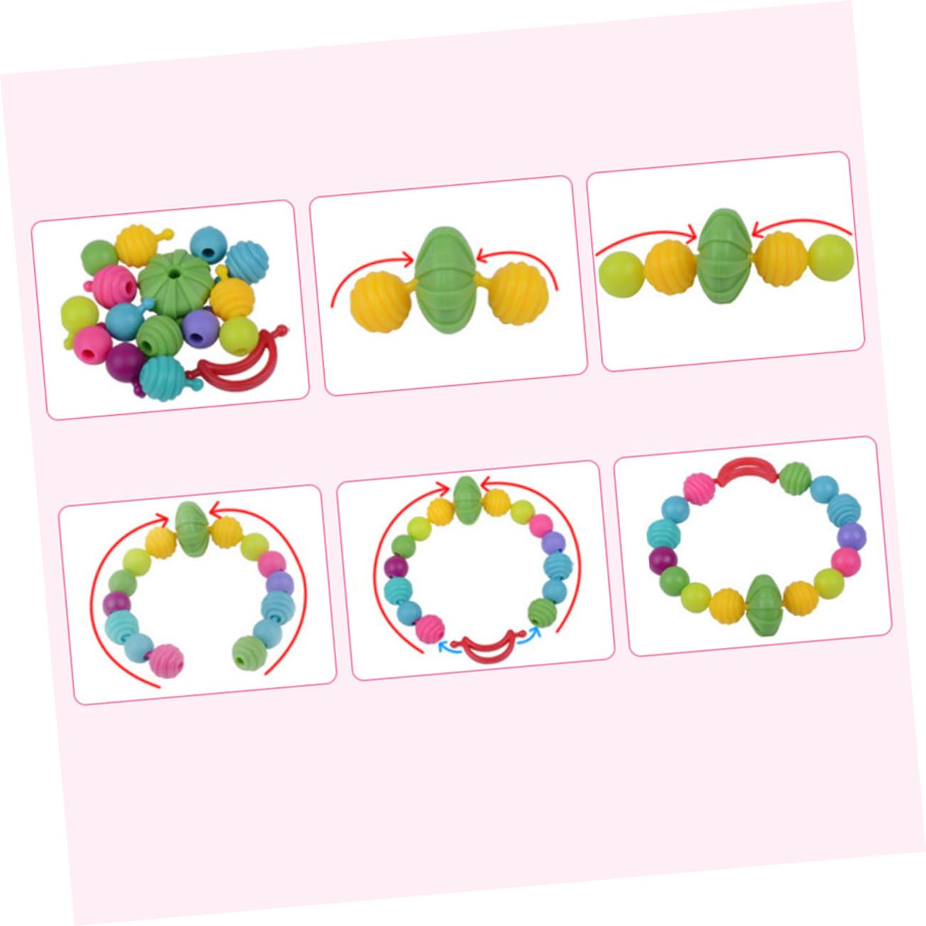 FUNOMOCYA 1 boîte Coffret DIY Perles Plastique pour Garçon et Fille Boîte de Rangement Portable avec Perles Colorées pour Bracelets et Colliers Kit Créatif Garçon Fille pour Activité