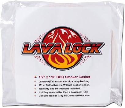 LAVALOCK 1/2" x 1/8" Nomex Grilling High Temp BBQ smoker gasket, white self stick