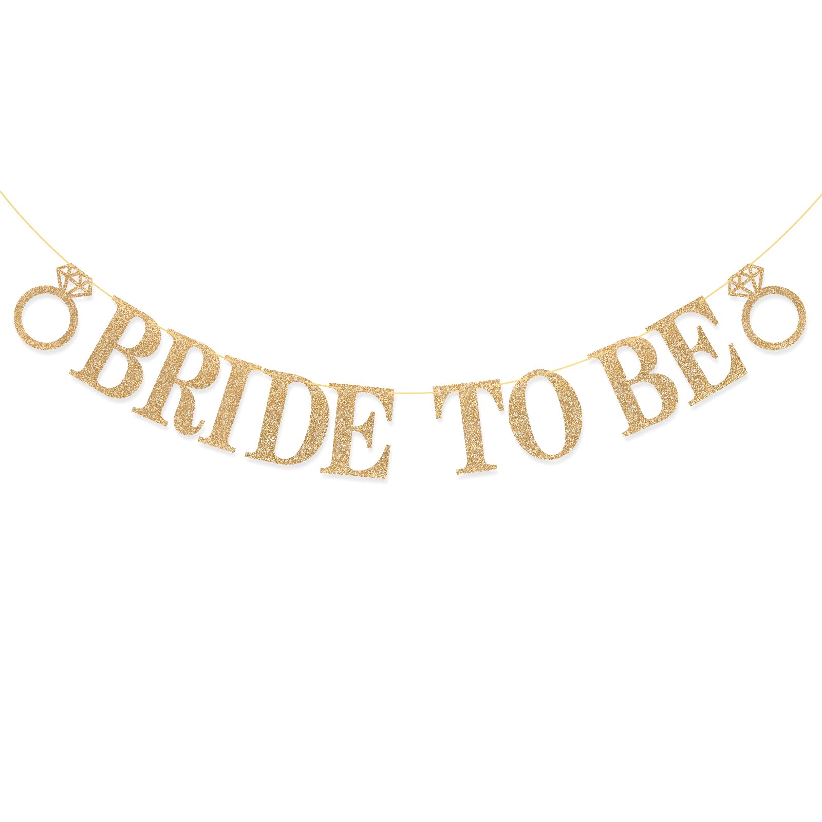 G2PLUS Bride To Be Banner: Champagne Gold Glitter Paper Garland, 3.5M Bride to Be Garland with Ring