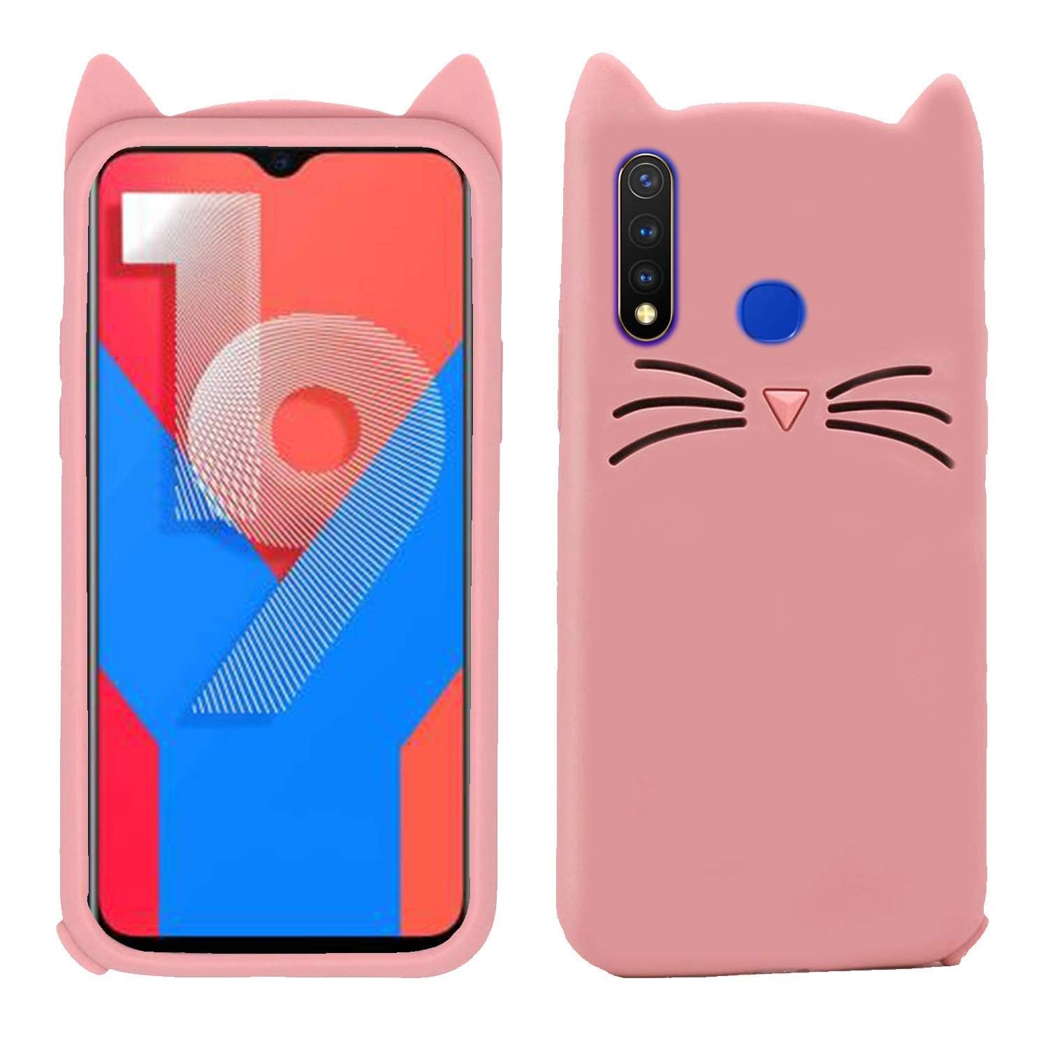 COVERBLACK Coloured 3D Cat Soft Silicone Girls Back Case Cover for Vivo Y19 - Baby Pink (B0CW6GB9QS) Amazon Price History, Amazon Price Tracker