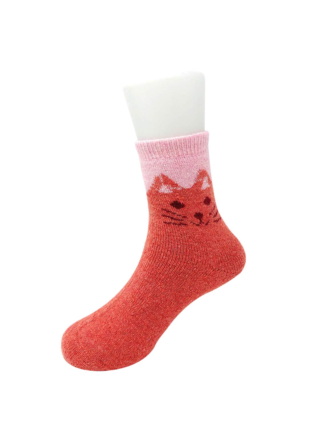 Wrapables Children's Thick Winter Warm Wool Socks (Set of 6), Cats L