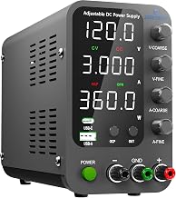 Laboratory Power Supply, Jesverty Laboratory Power Supply DC Adjustable Power Supply (120 V, 3 A) with 20 W USB & Type-C Quick Charge, Encoder Corase & Fine Adjustment Button, Output Switch, 4-Digit LED Display - SPS-12003V