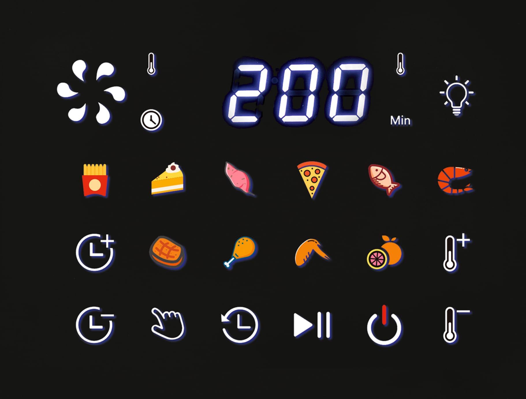 Rachs KOCHWERK Freidora de aire caliente 7.5L | Airfryer digital con pantalla táctil y función de temporizador | 10 programas | Freír alimentos sin aceite | Con revestimiento antiadherente | 2200W