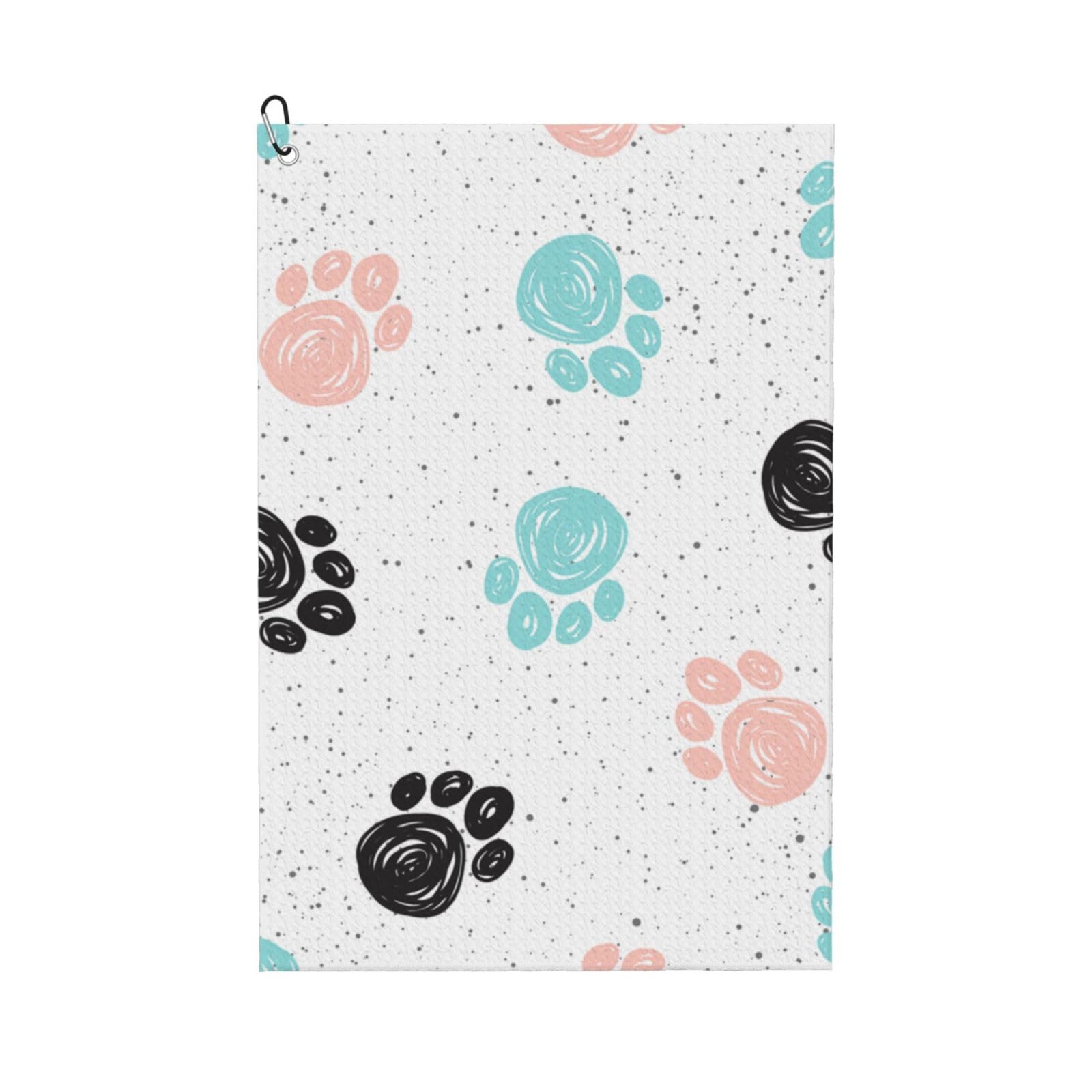 Hnnkloy Dog Paw Print, 16x24 in Portable Waffle Golf Towels with Carabiner Clip for Golf Bag