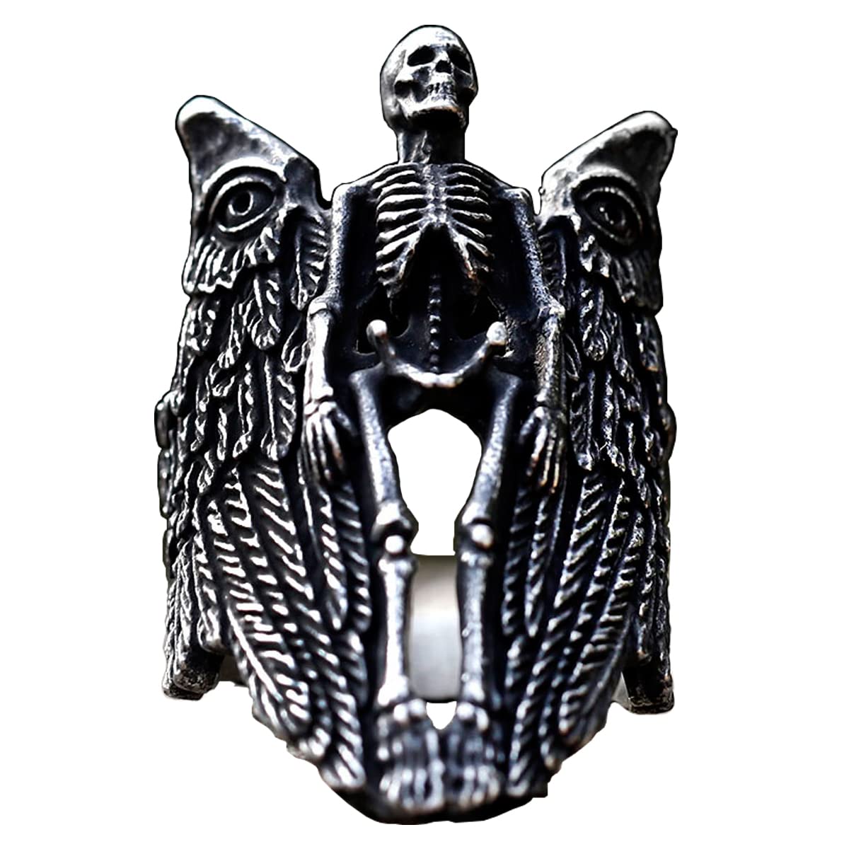 2023 Skull Ring Cool Evil Death Punk Rock Stainless Steel Rings Aly Style Jewelry