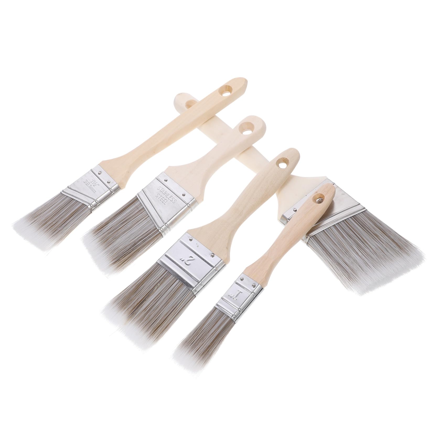 15 Piezas Brochas de Pintura Reutilizables con Mango de Madera Portátiles y Versátiles para Paredes y Detalles Hogar con Fibras Suaves para Acabado Uniforme y Precisión