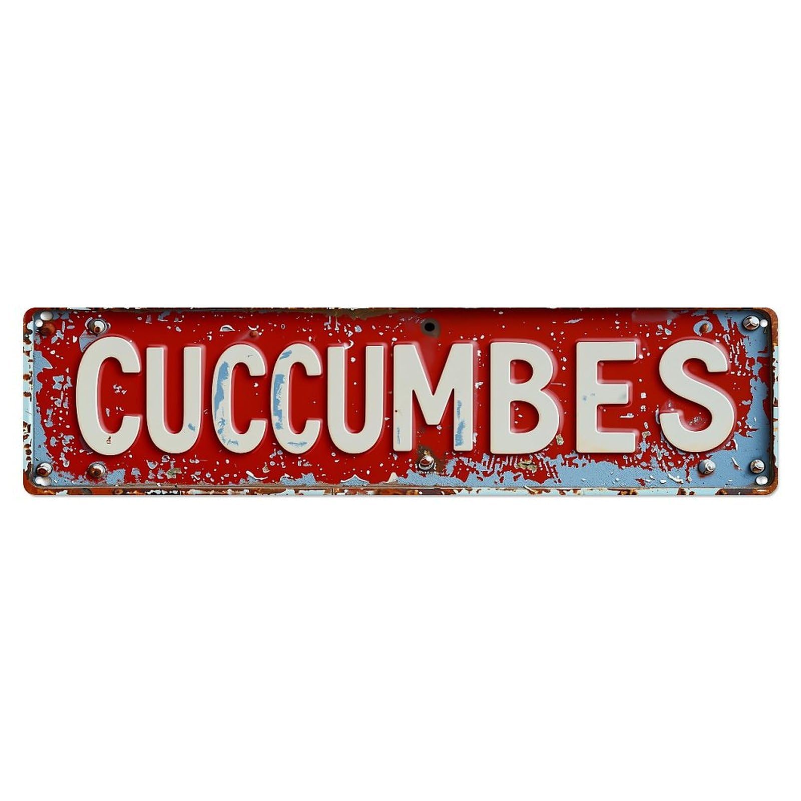 Jdyaojiesheng Vintage Cucumbers Red Rusty Sign Metal Tin Sign Retro Metal Wall Decor Metal Poster, Home Bar Garage Farmhouse Cafe Wall Art Decoration 4X16inch