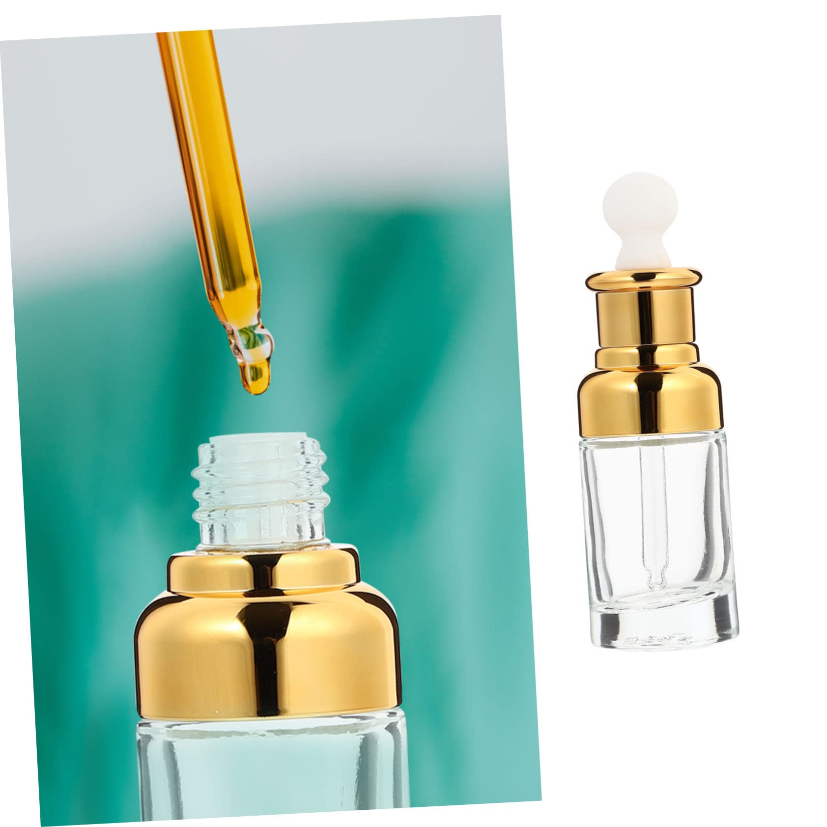 Homoyoyo Flacone Contagocce per Liquidi 50ml in Vetro Oro, 10 Pezzi