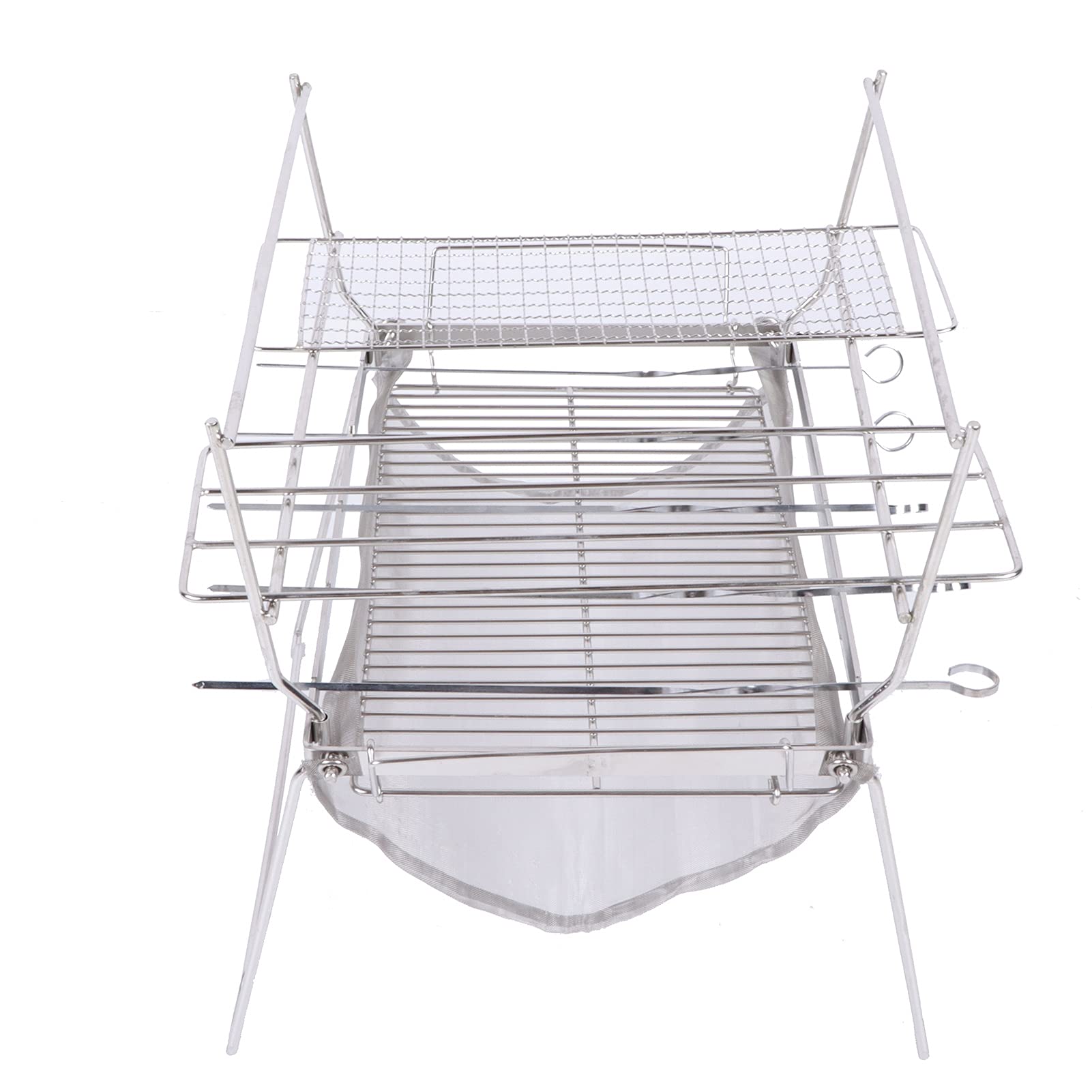Griglia per falò pieghevole Griglia per barbecue portatile multifunzione in acciaio inossidabile per campeggio all'aperto Escursionismo Picnic Viaggi in spiaggia Avventure di