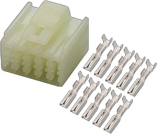 1/5/10/20/juegos 10 pines 6090-1220 6090-1056 macho hembra arnés de cableado automotriz tomas de cableado de Cable blanco(Color:10p female,Size:10 sets)