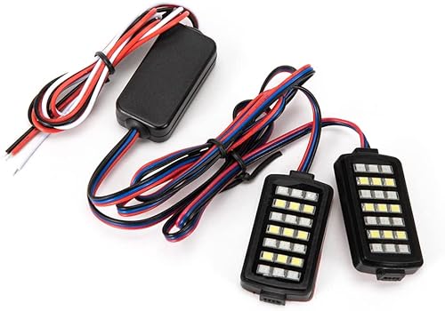 evomosa Luces piloto universales para motocicleta, 12 V, 21 LED, impermeable, intermitente, luz de freno de advertencia, lámpara trasera de forma