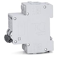 Vista 2 de Interruptor de Circuito en Miniatura AC, Interruptor de Circuito de 32 Amp 120V/240V de 2 Polos para Montaje en Riel DIN, Interruptor de Desconexión