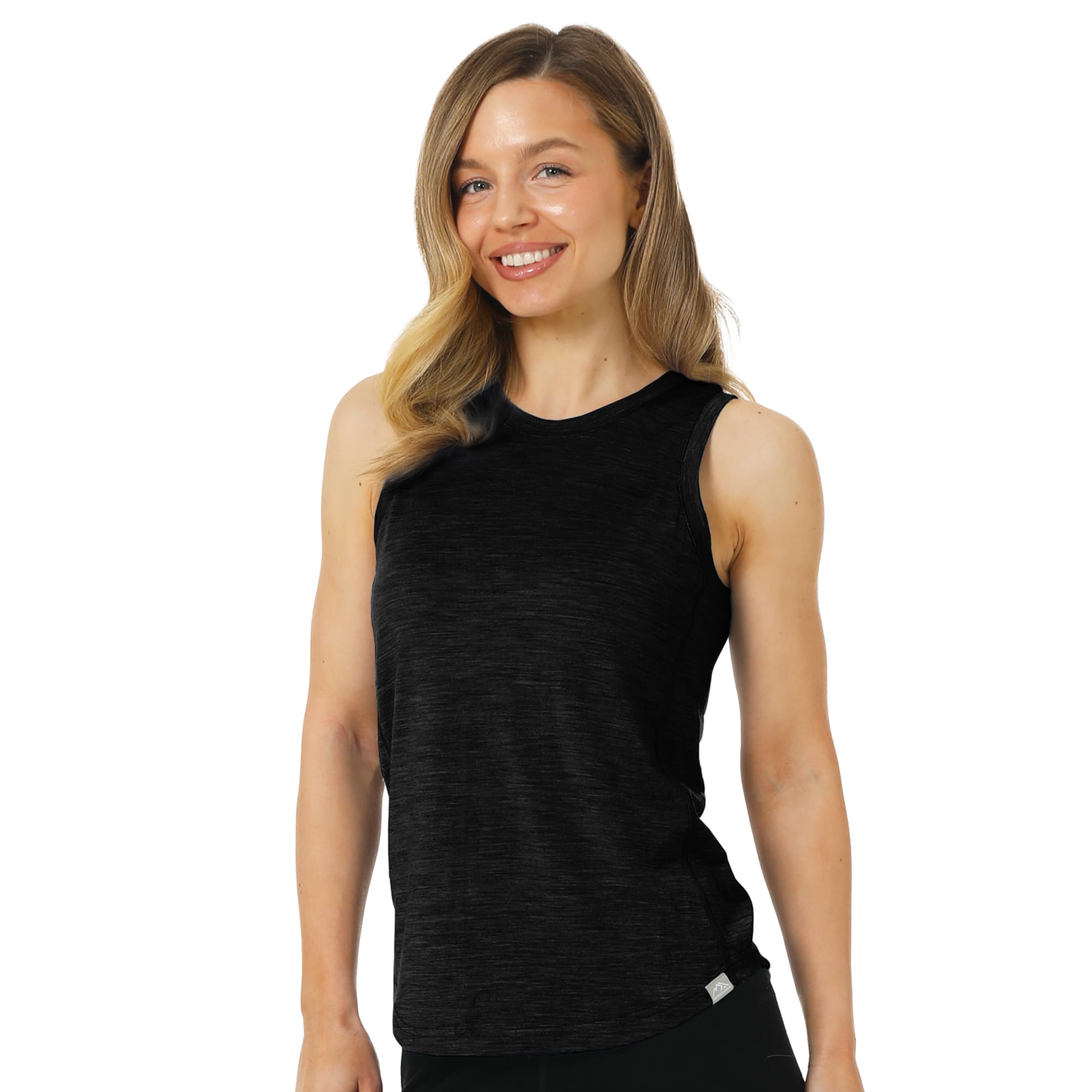 Merino.tech Camiseta tirantis Mujer - 100% Lana Merino Activa Capa Base | Espalda nadadora, cuello alto, antiolores, termorregulador, secado rápido