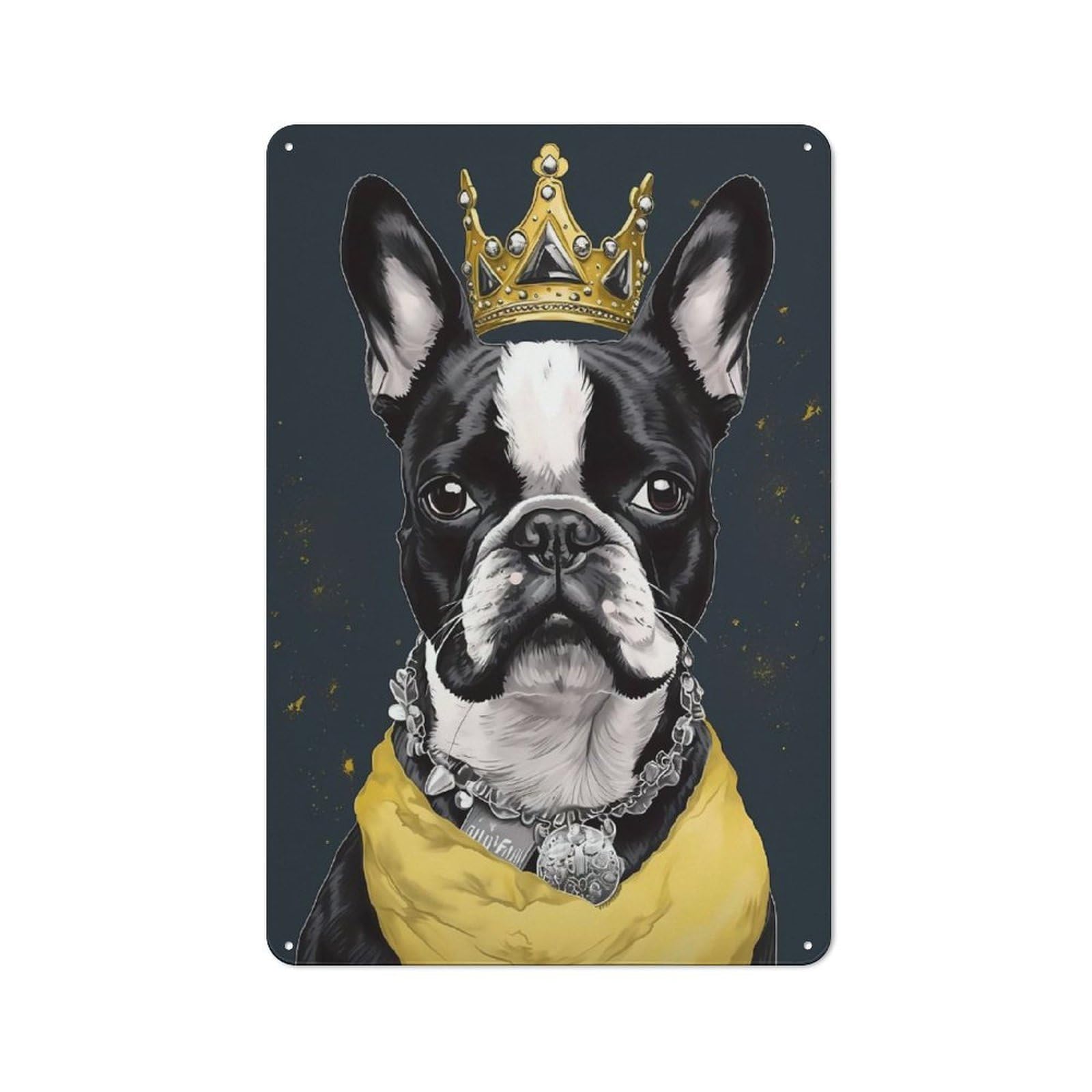 Boston Terrier Dog Classic Metal Wall Decor 30x20cm, Office Metal Sign for Workspace, Cafe, Shop Or Desk Area