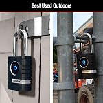 Master Lock Outdoor Bluetooth Smart Lock with Keypad, 2-7/32 in. Wide,Black, 4401LHEC