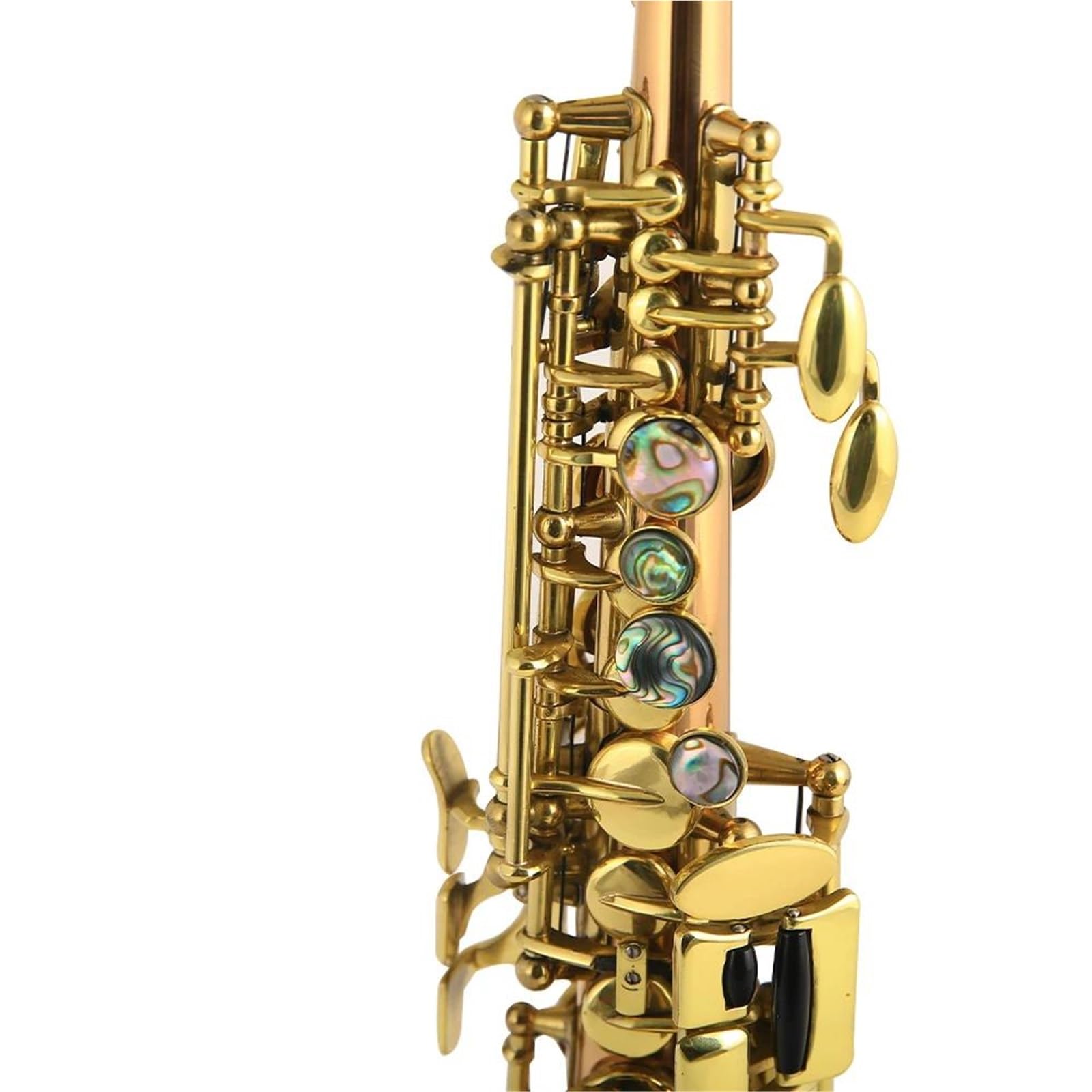 Saxofón Soprano De Tubo Recto En Si Bemol Cuerpo De Latón Rosa. Saxofón Para Principiantes