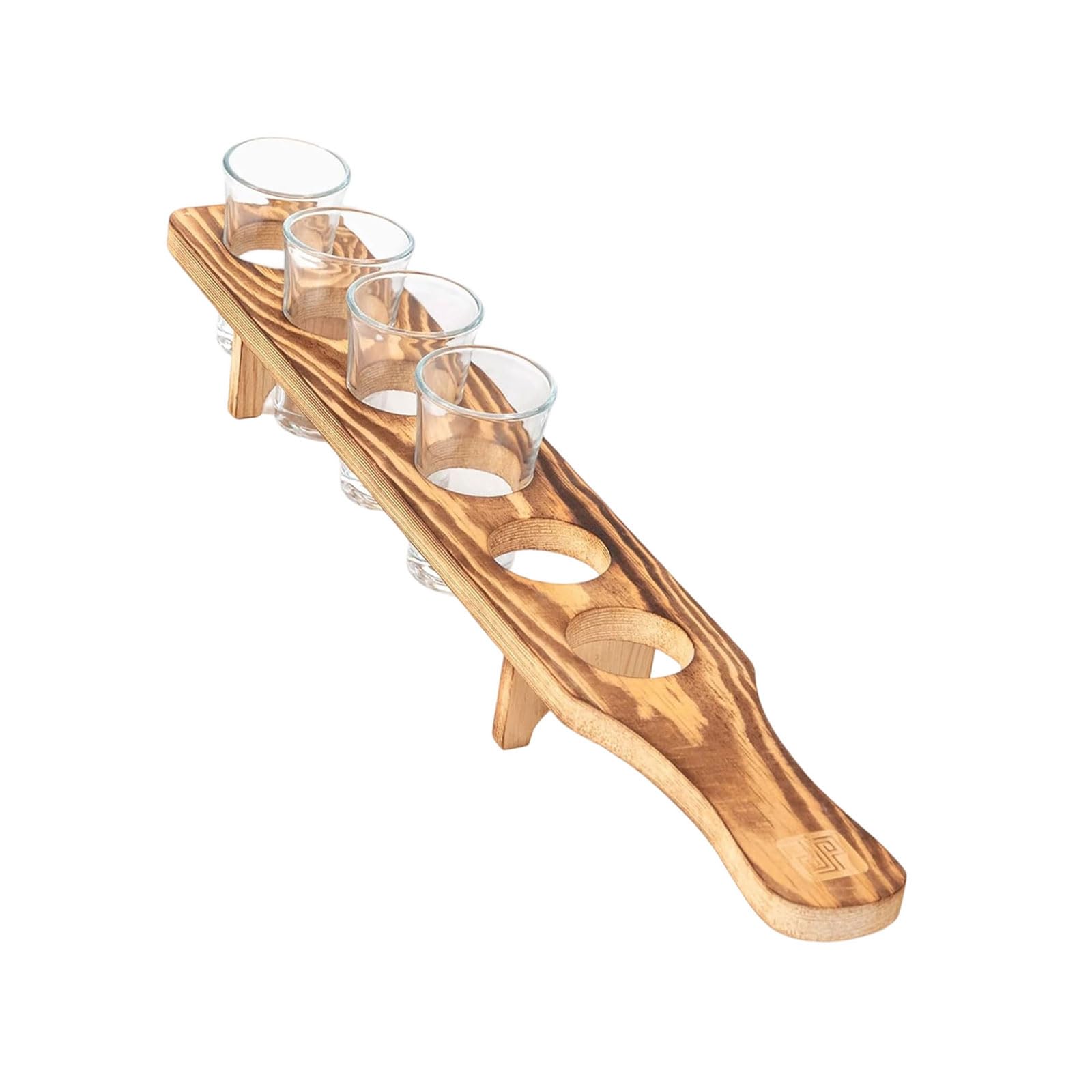 GTYLF Tequila Storage Tray Wooden Drink Serving Tray Shot Glass Display Stand with 6 Holes for Social Event Tequila