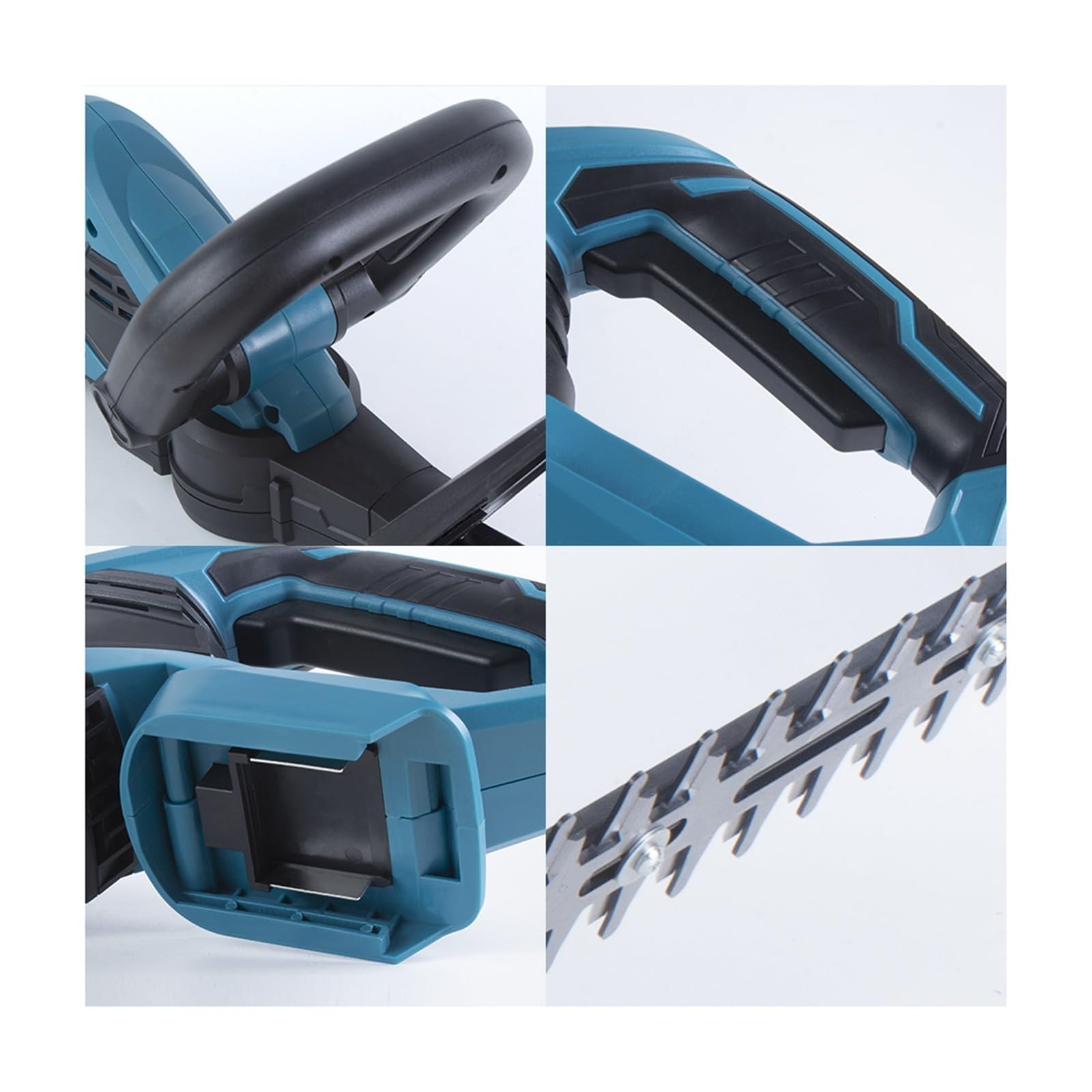 Tondeuse à gazon, Taille-haie sans balais taille-haie fil double Action scie d'élagage coupe poignée rotative outil de jardin for batterie 18V(2Batteries)